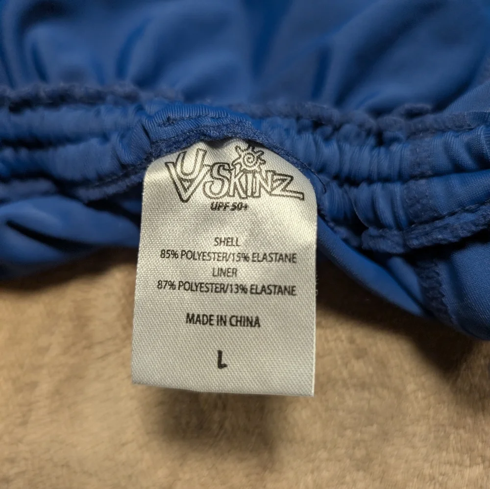 UV Skinz UPF 50+Royal Blue Ruched Swim Tank • Women’s L • Adjustable Side Ties - Picture 7 of 9
